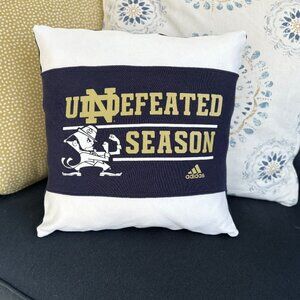 Notre Dame University Fighting Irish reworked hoodie 16x16 Throw pillow cover